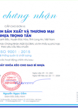 Chứng nhận ISO 9001-2015